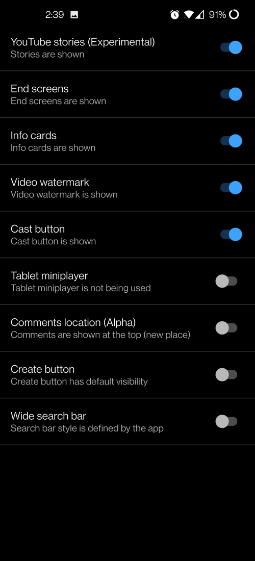YT Vanced screenshot